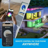BR Smart LED светилки, WiFi & Bluetooth, 60W Equiv, E Base, работи со Alexa Echo Google Home Assistant Siri за во затворен простор,