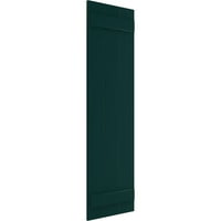 Ekena Millwork 1 8 W 50 H TRUE FIT PVC Три табли се приклучија на одборот-n-batten ролетни, термички зелени