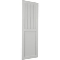 Ekena Millwork 18 W 31 H TRUE FIT PVC Farmhouse Flat Panel комбинација фиксни ролетни за монтирање, градско сиво