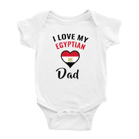 Сакам Мојот Египетски Татко Срце Знаме Бебе Боди