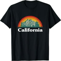 Womenените Калифорнија планински виножито пејзаж пејзаж маица подарок екипаж за забави на вратот
