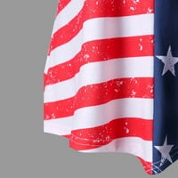 4 јули Тенк Блузи Американско Знаме Облека Мода Без Ракави Маица Со Врат Чипка Тенкови Врвови Блуза Облека За Четврти јули Облека