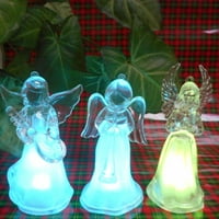 Елегантен сет на Божиќни украси за ангел, високи, LED светла за промена на бојата, Божиќен подарок, светло за украсување на