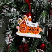 Biplut Божиќна приврзоци светла боја со елка од смола од смола што виси украсен другар за забава