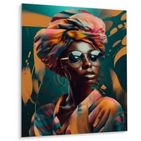 Уметнички дизајн Африканска хроматска жена v жена од афроамериканка метална wallидна уметност внатре.