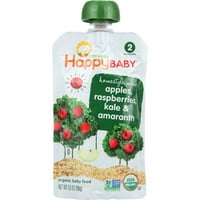 Среќна бебешка органска фаза домашна оброк - зрна бебе течности Унцод, јаболко, малина, амарант и кеale, 3. унца