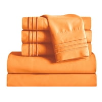 Микрофибер кревет поставени чаршафи за кревет длабоки џеб -калифорнија крал портокалова 'рѓа