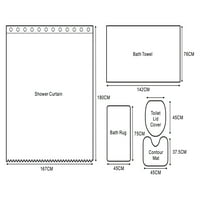 22 Роденденска Прослава Со Точки Конфети Поздрав Бања Сет Туш Завеса Бања Крпа Бања Килим Контура Мат И Капакот На Тоалетот
