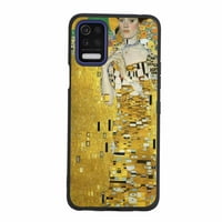 Телефонски случај со бела марка и злато за LG K за жени подароци за мажи, мек силиконски стил на шок-бела-марка-и-златна кутија