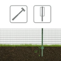 Експерт градинарски прашок обложена челична ограда U Пост, зелена, 3 '