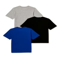 Графичка маица за кратки ракави на момчињата за чудо нација, 3-пакувања, големини 4- & хаски