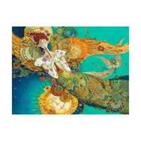 Трговска марка ликовна уметност „Радувај се на ангел и труба“ уметност од Дејвид Галчут