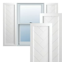 Ekena Millwork 15 W 55 H TRUE FIT PVC SINGE PALLEY HERRINGBONE модерен стил фиксни ролетни за монтирање, недовршени