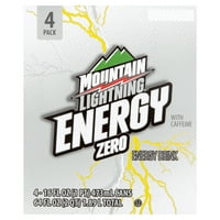 Планински молња нула енергетски пијалок со кофеин, fl oz, брои