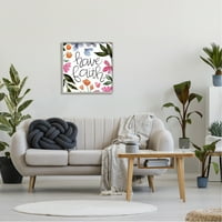 Stuple има вера цветна фраза ботаничко и цветно сликарство сиво врамен уметнички печатен wallид уметност