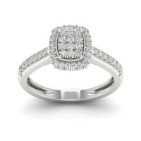 1 3CT TDW Diamond 10K бело злато смарагдно смарагд облик композитен ангажман прстен