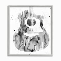 СТУПЕЛ ИНДУСТРИИ Апстрактна гитара Акварел Шема сликарство сива врамена wallидна уметност, 14, Бијани Ворен