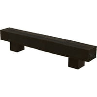 Ekena Millwork 6 H 6 D 60 W Rough Sawn Fau Wood Camplace Mantel Kit W alamo Corbels, Изгорен махагони