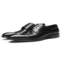 Menуалај Мажи Облечи Чевли Деловни Кожени Чевли Формални Оксфордски Сјајни Модни Станови Менс Чипка Црна 6