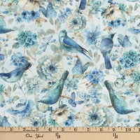 Дејвид Текстил, Inc. 44 памучни птици пеперутки и цвеќиња за шиење и занаетчиска ткаенина и од завртката, сина