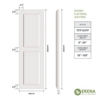 Ekena Millwork 15 W 80 H TRUE FIT PVC Две еднакви ролетни со рамен панел, термичко зелено