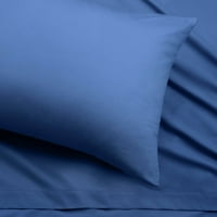 Marte Thread Count памук богата кралица за кревети - сет на листови со кралица - поставен лист, рамен лист, перница - квалитет