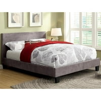 Мебел на Америка Мели ткаенина кревет, источен крал, сива