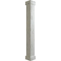 Ekena Millwork 8 W 9'H Pecky Cypress Endurathane Fau Wood Wood Non-Tapered Square Column Wrap Wandard Capital & Base