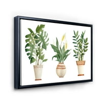 DesignArt 'Houseplant Meace Lyly in Terra Cotta and Monstera' Farmhouse Rraded Canvas Wall Art Print